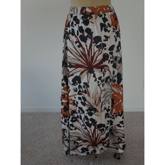 Women's Boho Floral Print Maxi Skirt XL Drawstring Waist Flowy 40" Long - Picture 4 of 8